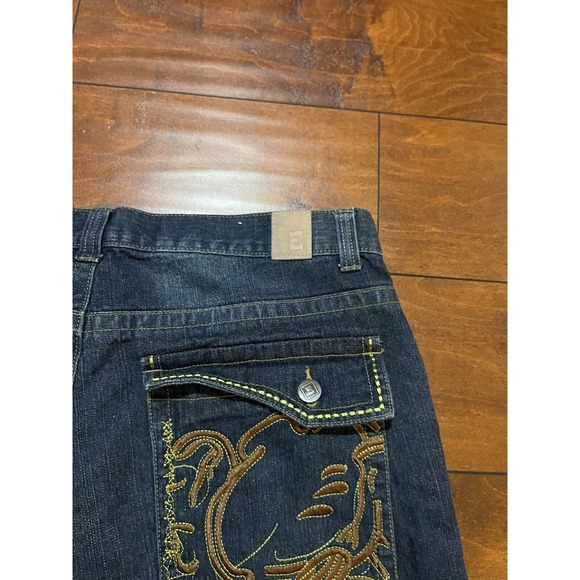 Extremely baggy y2k cybergoth Emcee Jeans Shorts “JNCO style” Size 38x13 - Picture 4 of 8